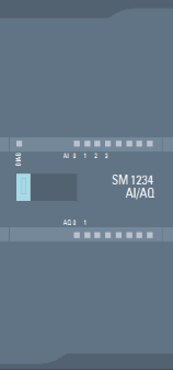 模擬量 I/O 模塊 AI4 + AQ2；插入式端子排；輸入：13 位，2.5V、5V、10V，0/4 到 20mA；可選擇頻率抑制；可選擇濾波；診斷可組態(tài)；輸出：+/-10V，0 到 20mA；診斷可組態(tài)；可選擇輸出替代值